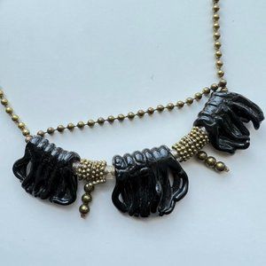 Black Elephants Necklace Fantastic Retro Statement Pieice